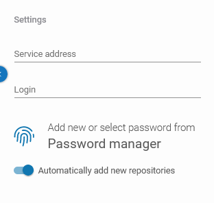 Add new or select password
