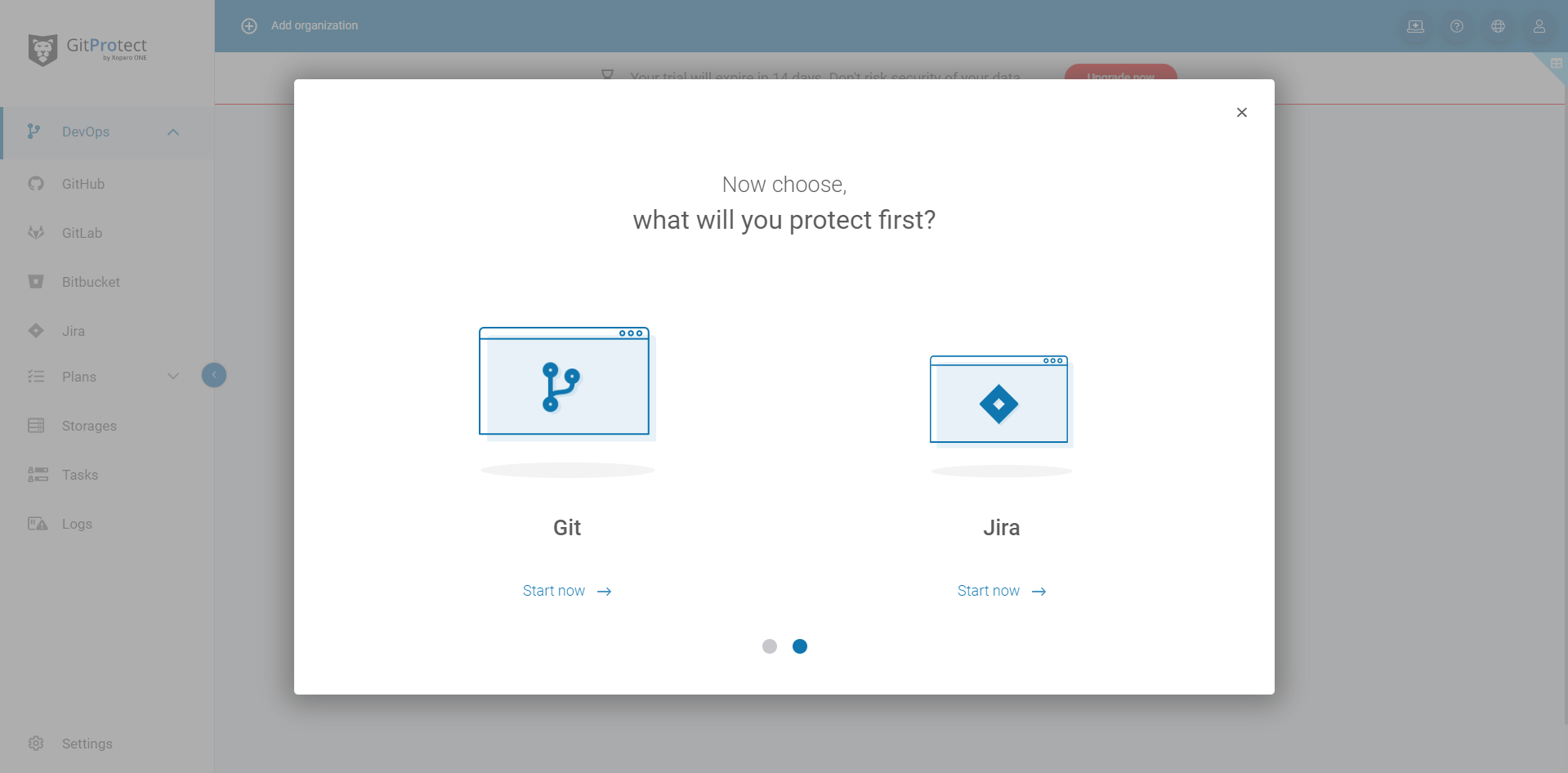 GitProtect Management Service panel