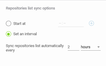 Repositories list sync options